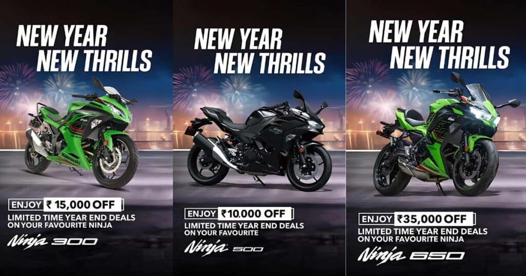 Kawasaki Ninja Range Now Available with Discounts Up to Rs 35,000